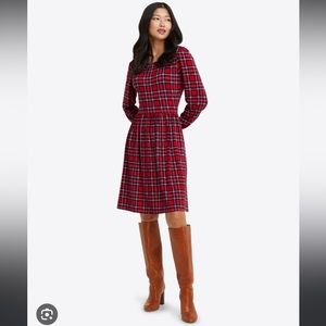 Knit Plaid Fit & Flare Dress
